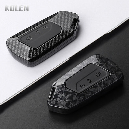 ABS Carbon Fiber Style Car Key Case Cover for VW Volkswagen Golf 8 MK8 GTI GTD R ID3 ID4 Cupra Skoda Octavia A8 Seat Leon MK4
