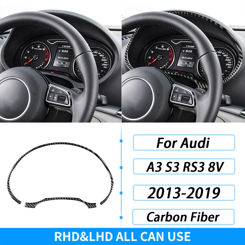 For Audi A3 S3 RS3 8V 2013-2019 Accessories Carbon Fiber Center Console Dashboard Air Vent Panel Trim Set Car Interior Sticker