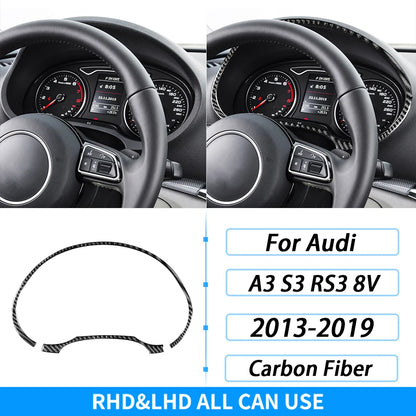 For Audi A3 S3 RS3 8V 2013-2019 Accessories Carbon Fiber Center Console Dashboard Air Vent Panel Trim Set Car Interior Sticker