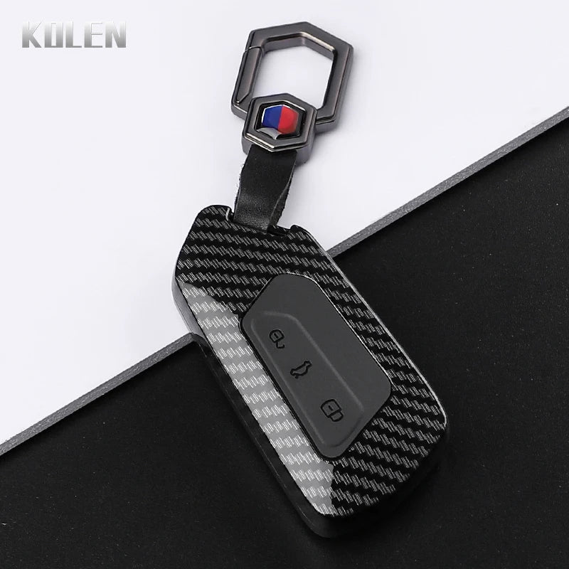 ABS Carbon Fiber Style Car Key Case Cover for VW Volkswagen Golf 8 MK8 GTI GTD R ID3 ID4 Cupra Skoda Octavia A8 Seat Leon MK4