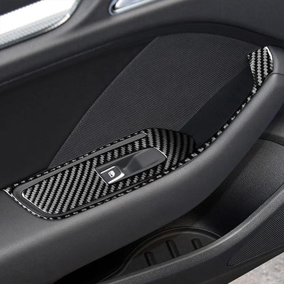 For Audi A3 S3 RS3 8V 2013-2019 Accessories Carbon Fiber Center Console Dashboard Air Vent Panel Trim Set Car Interior Sticker