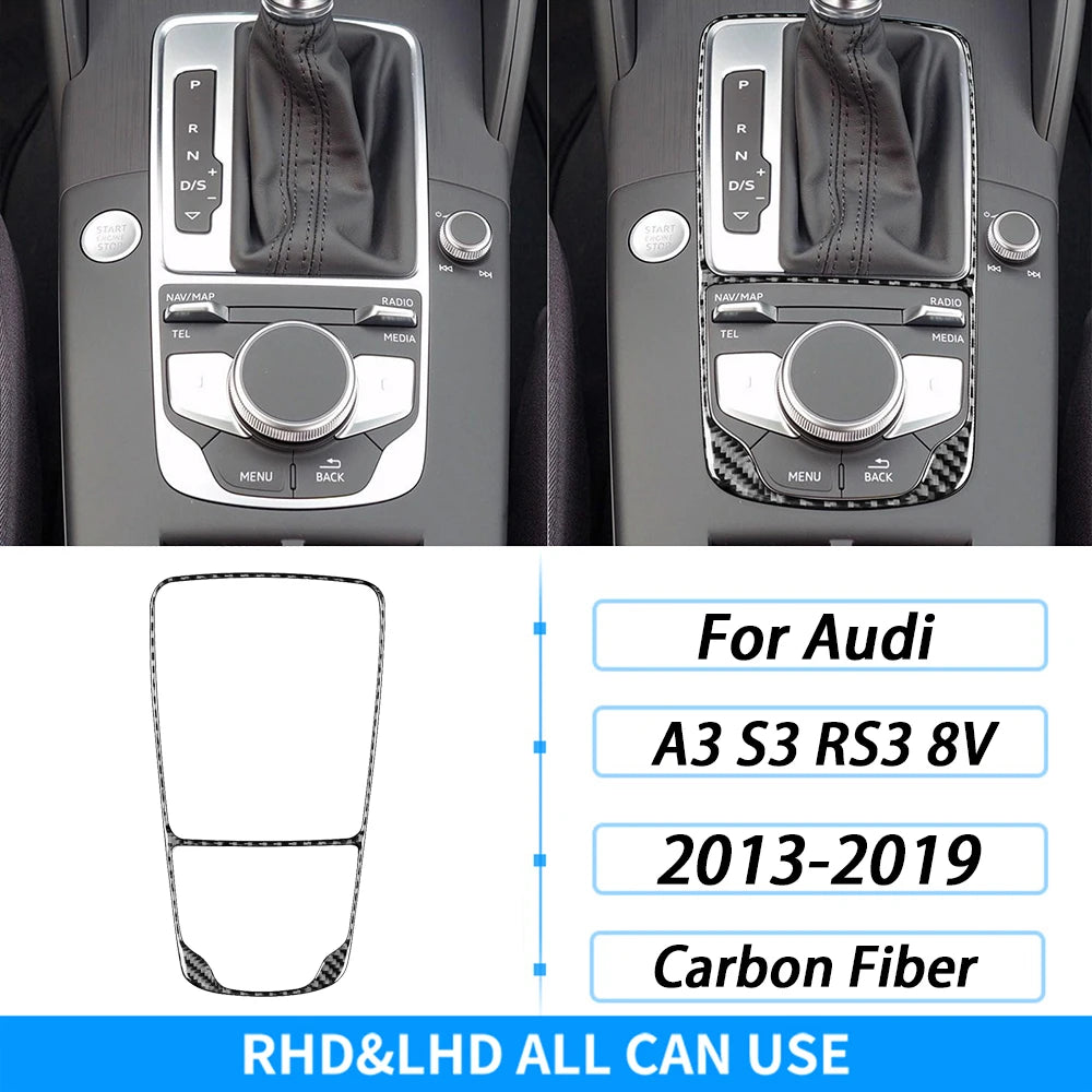 For Audi A3 S3 RS3 8V 2013-2019 Accessories Carbon Fiber Center Console Dashboard Air Vent Panel Trim Set Car Interior Sticker