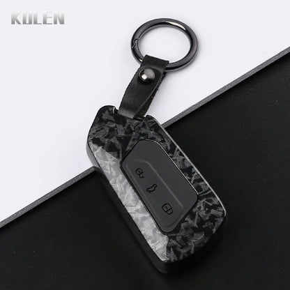 ABS Carbon Fiber Style Car Key Case Cover for VW Volkswagen Golf 8 MK8 GTI GTD R ID3 ID4 Cupra Skoda Octavia A8 Seat Leon MK4