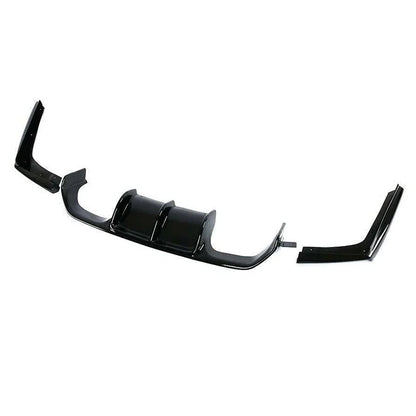 3X 2013 to 2018 for BMW 3 Series F30 Dedicated M3 Style Rear Bumper Lip Led Brake Light Diffuser Glossy Black Carbon Fiber Look