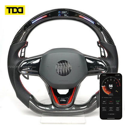 Carbon Fiber Steering Wheel Magnetic Paddle Shifter for Volkswagen Golf 8 MK8 CC GTI R Car Modified Interior