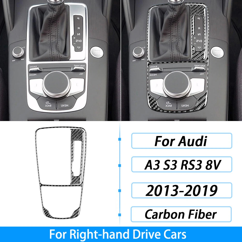 For Audi A3 S3 RS3 8V 2013-2019 Accessories Carbon Fiber Center Console Dashboard Air Vent Panel Trim Set Car Interior Sticker
