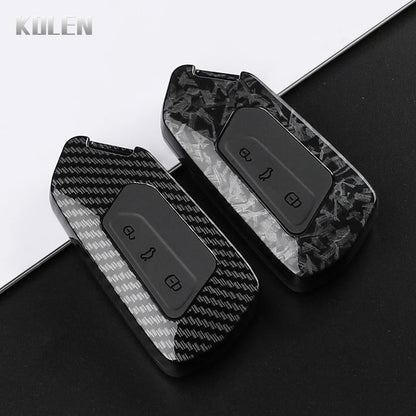 ABS Carbon Fiber Style Car Key Case Cover for VW Volkswagen Golf 8 MK8 GTI GTD R ID3 ID4 Cupra Skoda Octavia A8 Seat Leon MK4