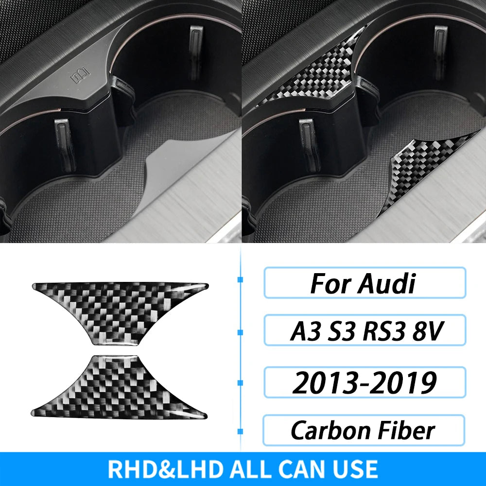 For Audi A3 S3 RS3 8V 2013-2019 Accessories Carbon Fiber Center Console Dashboard Air Vent Panel Trim Set Car Interior Sticker