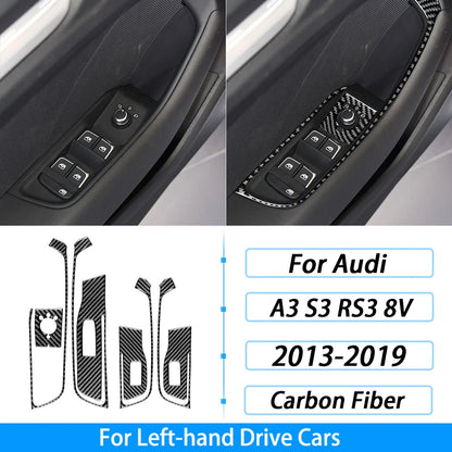 For Audi A3 S3 RS3 8V 2013-2019 Accessories Carbon Fiber Center Console Dashboard Air Vent Panel Trim Set Car Interior Sticker