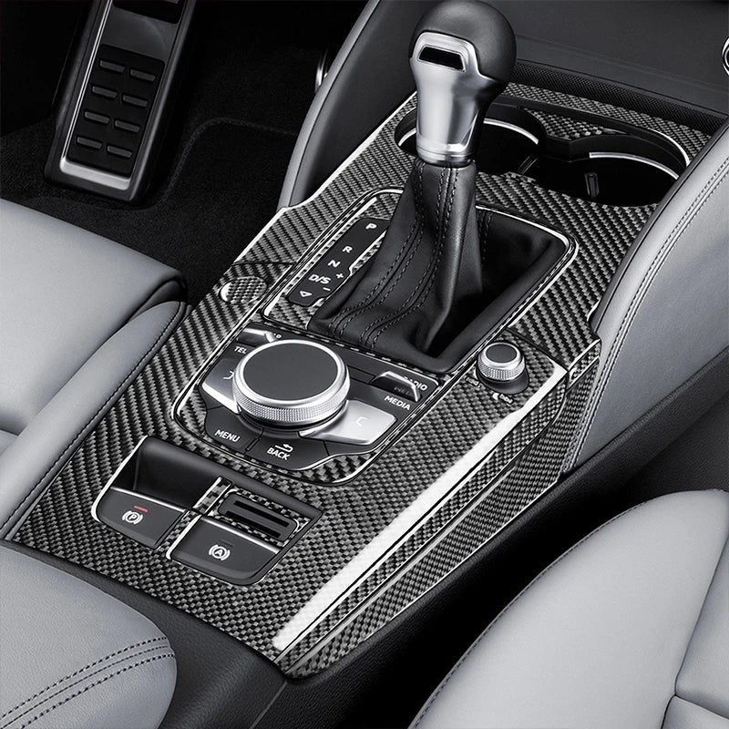 For Audi A3 S3 RS3 8V 2013-2019 Accessories Carbon Fiber Center Console Dashboard Air Vent Panel Trim Set Car Interior Sticker