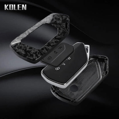 ABS Carbon Fiber Style Car Key Case Cover for VW Volkswagen Golf 8 MK8 GTI GTD R ID3 ID4 Cupra Skoda Octavia A8 Seat Leon MK4