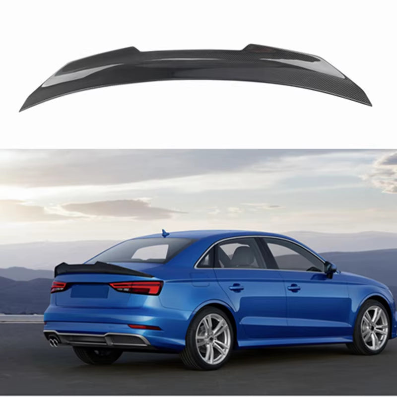 For AUDI A3 S3 RS3 Limousine 8V Sedan 2013-2020 PSM Style Carbon Fiber Rear Spoiler Trunk Wing FRP Forged Carbon