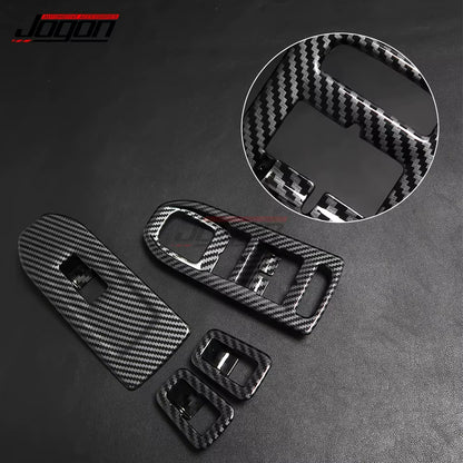 For Volkswagen for VW Golf 8 GTI R GTE GTD MK8 2020-2021Carbon Look Car Side Door Armrest Window Lift Switch Button Cover Trim