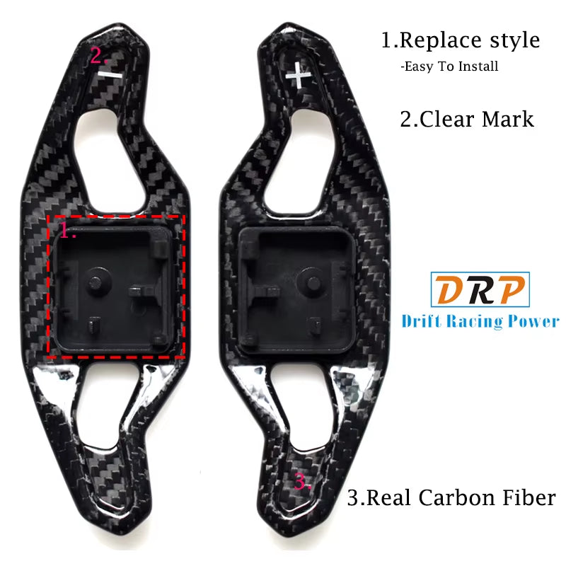 Carbon Fiber Shift Paddle for Audi A3 8V S3 RS3 A4 S4 A5 S5 RS4 B8 B9 A6 A7 TT TT R8 Q3 Q5 Car Steering Wheel Shifter Extension