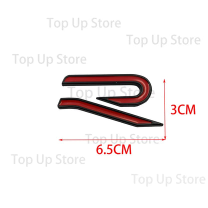 6.5CM*3CM，3D Metal R Logo Letter Decal Suitable for New R Car Logo, Golf 8, Modified R Tail Logo Decorative Sticker
