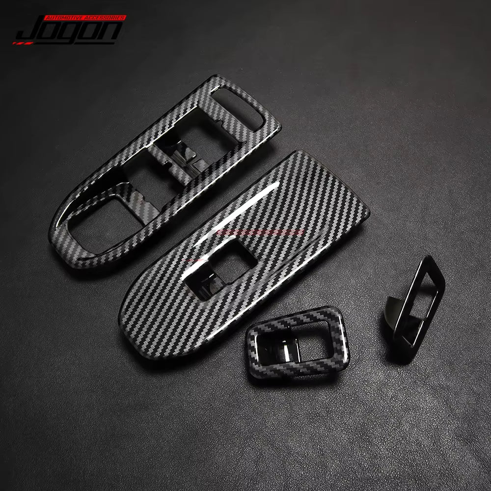 For Volkswagen for VW Golf 8 GTI R GTE GTD MK8 2020-2021Carbon Look Car Side Door Armrest Window Lift Switch Button Cover Trim