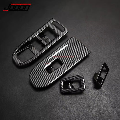 For Volkswagen for VW Golf 8 GTI R GTE GTD MK8 2020-2021Carbon Look Car Side Door Armrest Window Lift Switch Button Cover Trim